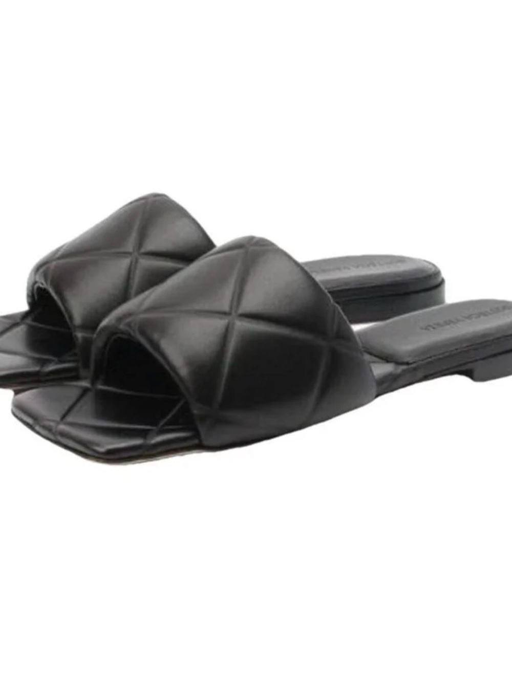 Bottega Veneta Black Quilted Slide Sandals